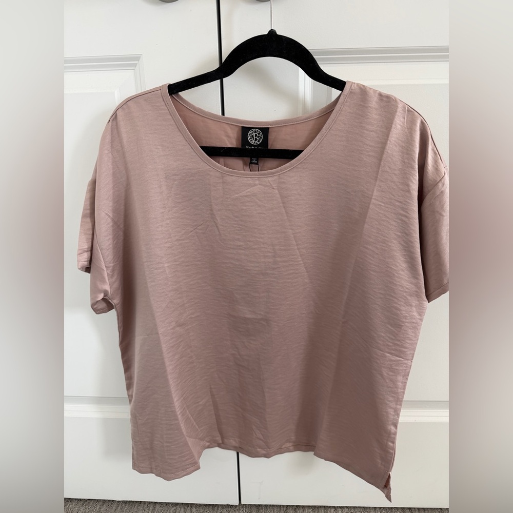 Bobeau Dusty Pink Short Sleeve Top